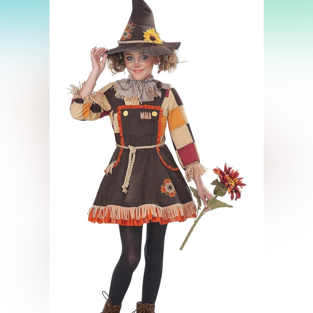 Girl's Patchwork Scarecrow Costume size M
